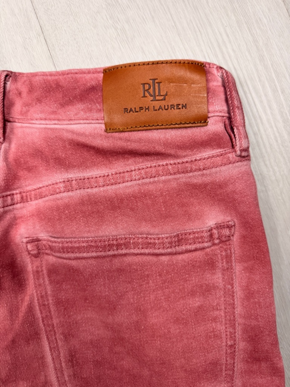 Lauren Ralph Lauren Pink Jeans Size 8 High Rise Straight Leg Stretch Denim - Picture 4 of 5